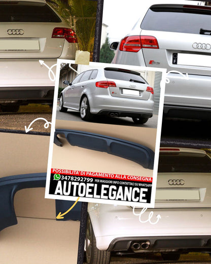 DIFFUSORE ADATTO PER AUDI A3 8P 5 PORTE SPORTBACK S3 STILE ( 2005-2008 )