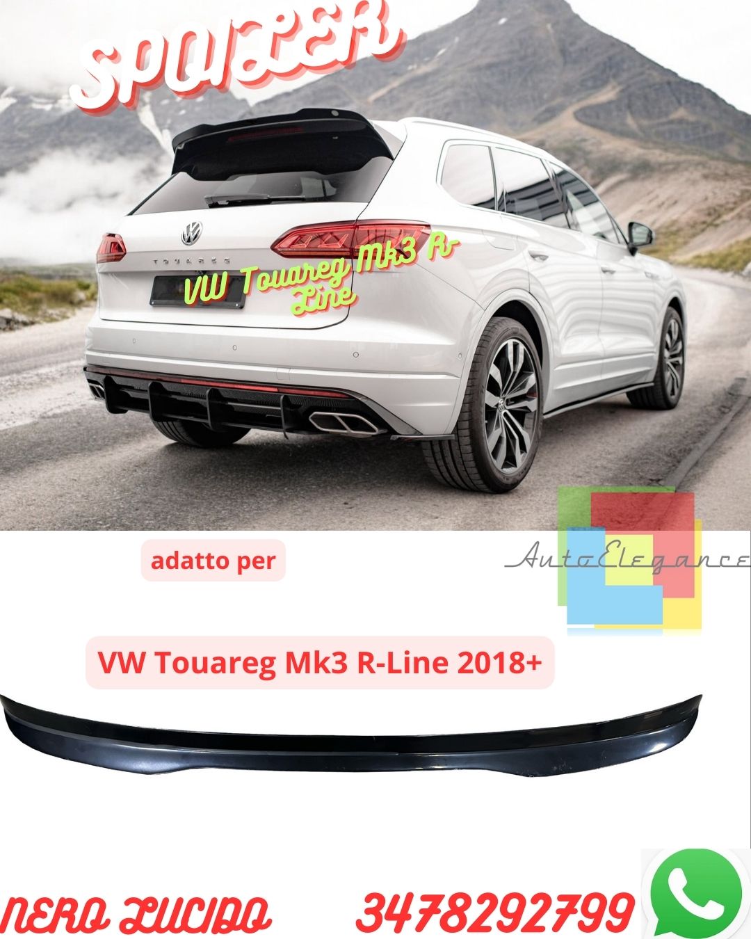 ✨Spoiler ADATTO PER VW Touareg Mk3 R-Line 2018+ ✨