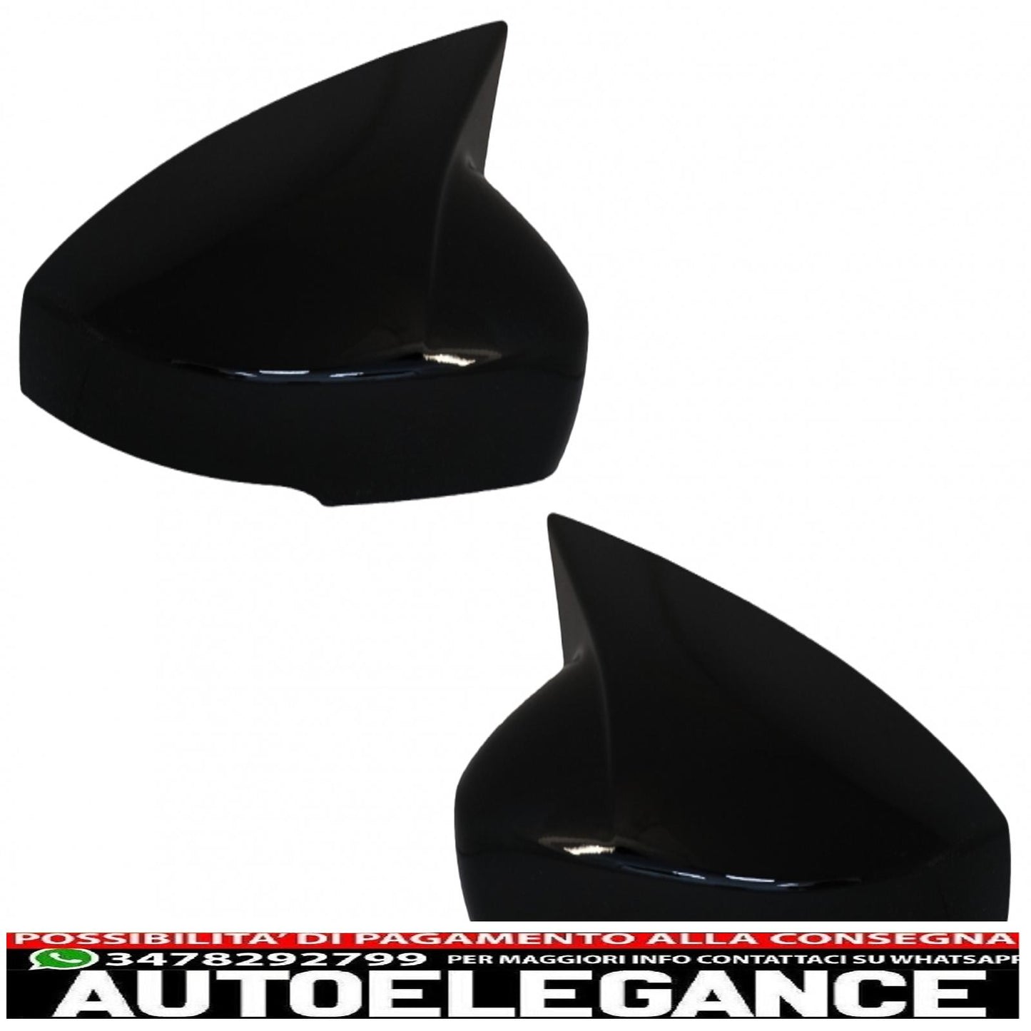 coperture specchietti adatte per vw polo 6r 6c mk5 (2009-2017) up! berlina (09.2016-2019) nero pianoforte AUTOELEGANCERICAMBI