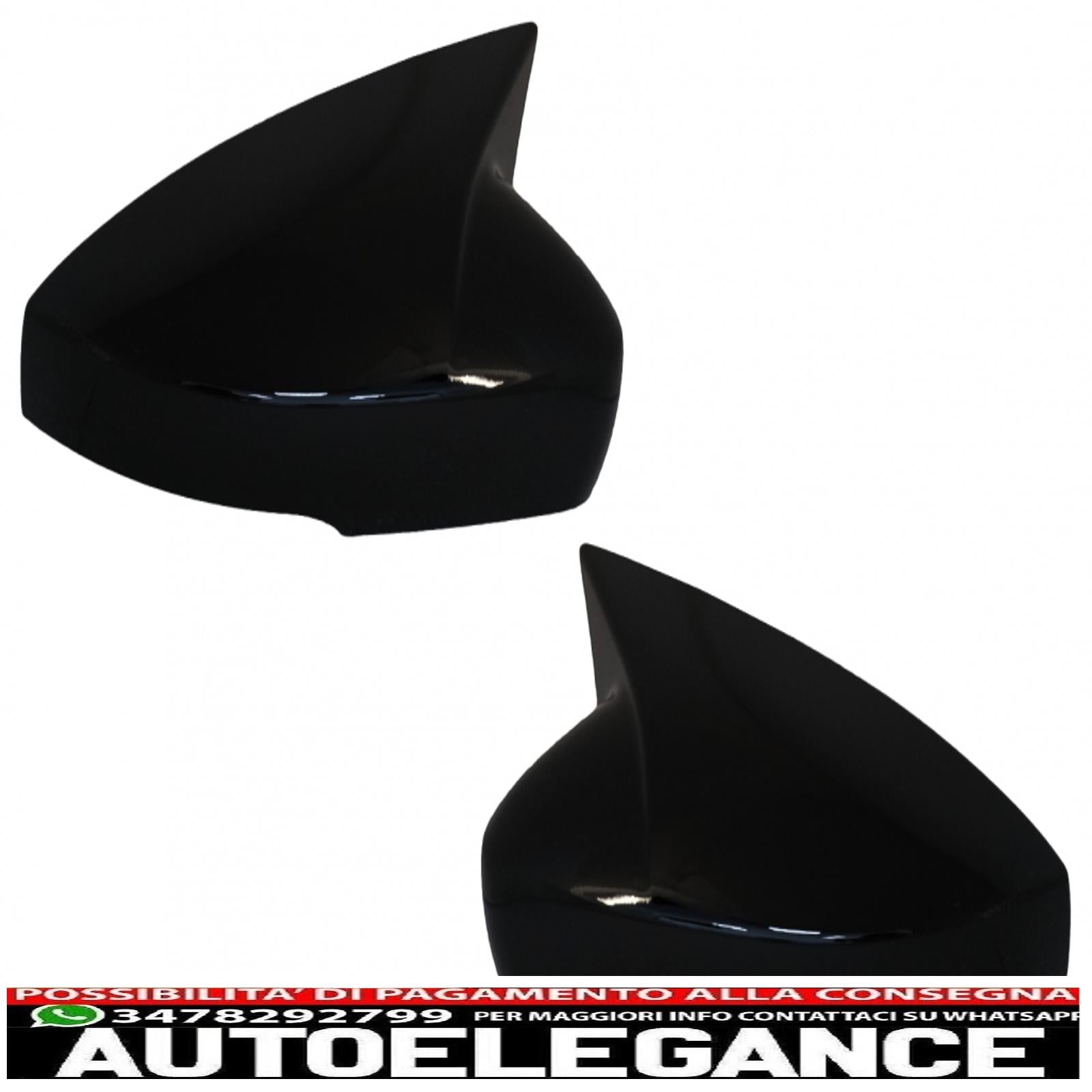 coperture specchietti adatte per vw polo 6r 6c mk5 (2009-2017) up! berlina (09.2016-2019) nero pianoforte AUTOELEGANCERICAMBI
