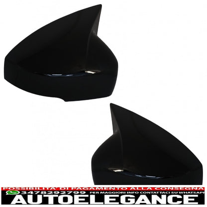 coperture specchietti adatte per vw polo 6r 6c mk5 (2009-2017) up! berlina (09.2016-2019) nero pianoforte AUTOELEGANCERICAMBI