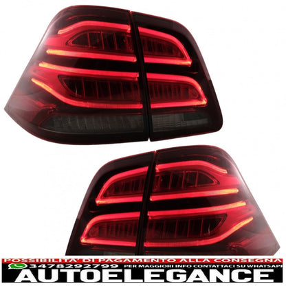 full led rear lights suitable for mercedes m class w166 (2012-2015) red white left