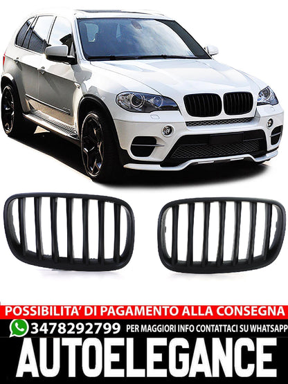 Griglia del radiatore sportiva Performance nera opaca aftermarket compatibile con BMW X5 E70 X6 E71 06-13