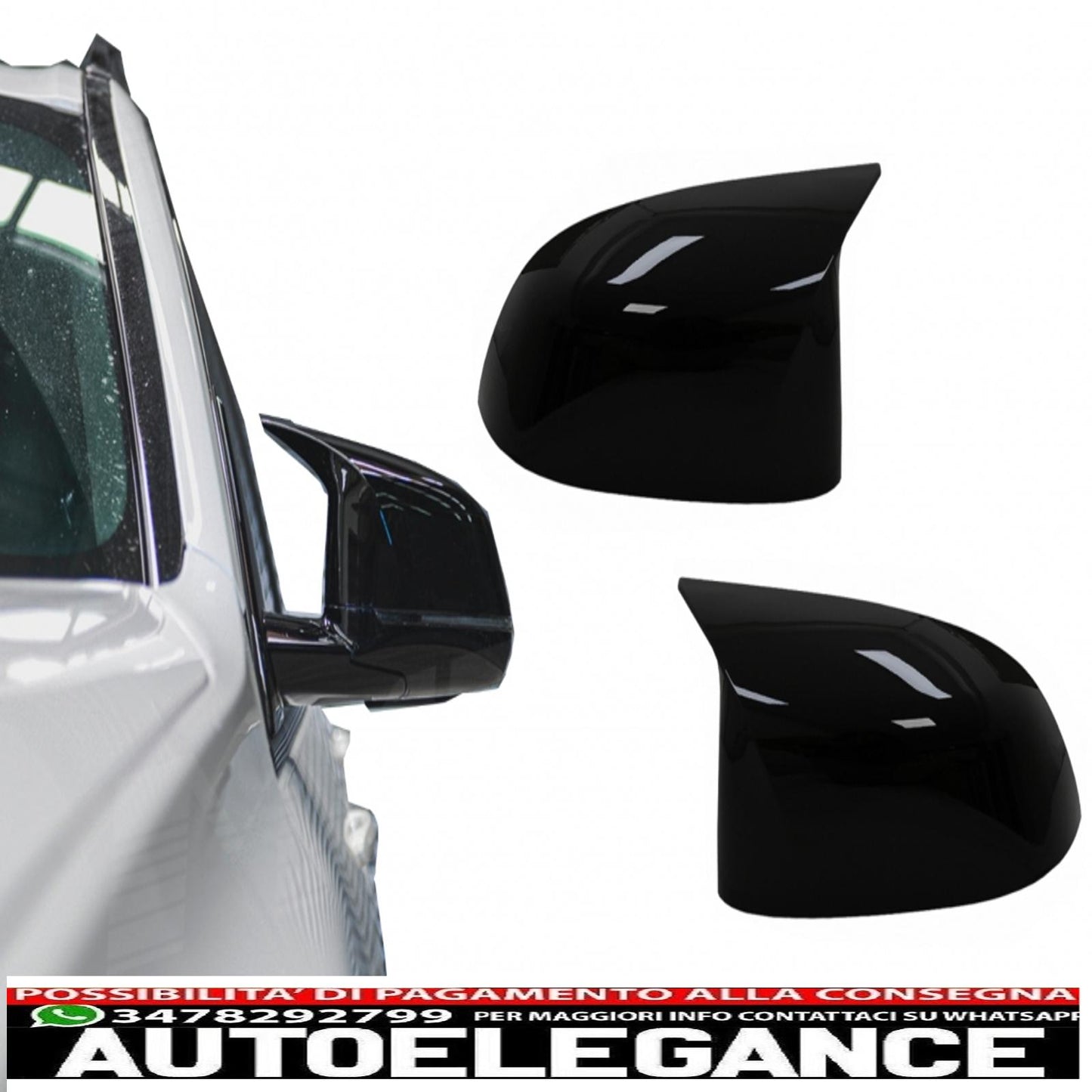 Calotte specchietti adatte per bmw x3 g01 x3 g08 x4 g02 x5 g05 x6 g06 x7 g07 (2017-2020) m sport design nero pianoforte AUTOELEGANCERICAMBI