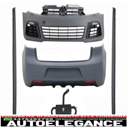 complete body kit suitable for vw golf vi 6 r20 look (2008-2013) with complete exhaust system r20 assembly