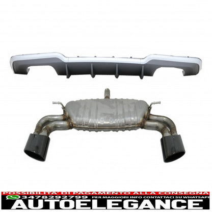 Diffusore mantovana paraurti posteriore con sistema di scarico adatto per a3 8v restyling hatchback sportback (2016-2019) paraurti s-line design s3