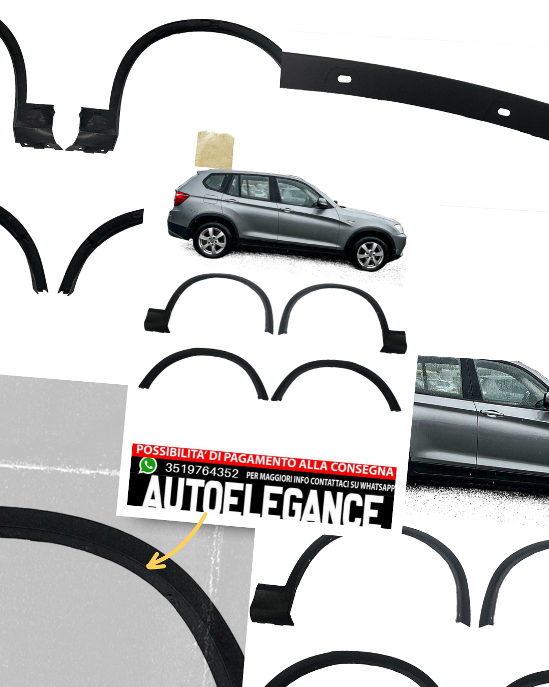 Set di parafanghi passaruota adatto per BMW X3 F25 10-17