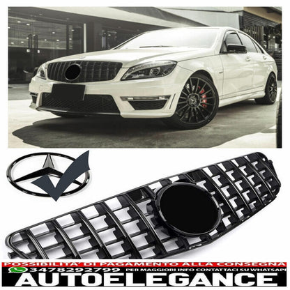 griglia radiatore sport panamericana gt adatta per mercedes w204 + stella nera-mostra il titolo originaletesto originalesport panamericana gt grill griglia radiatore adatta per mercedes w204 + star black