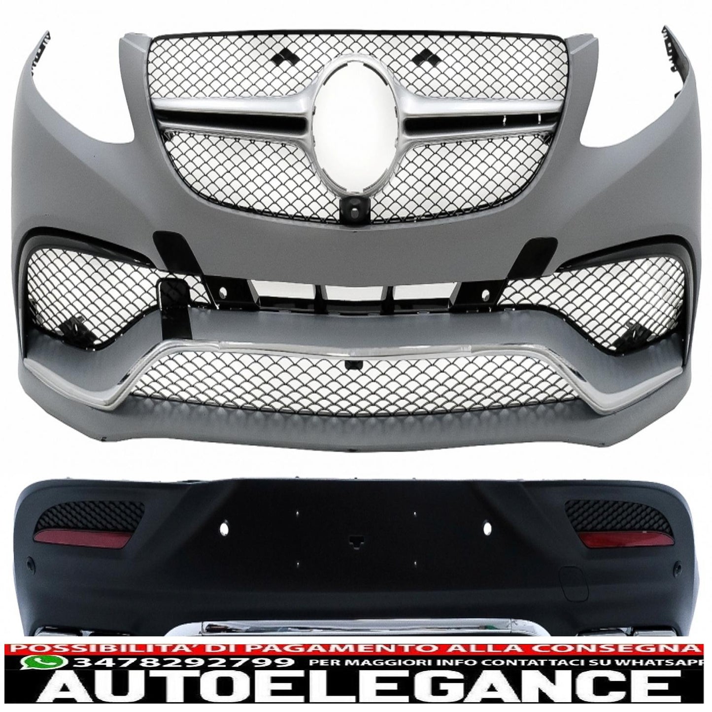 body kit suitable for mercedes gle coupe c292 sport line (2015-2019) with chrome muffler tips 
