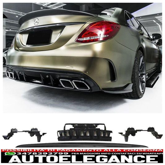 diffusore + parafanghi scarico (cromati) c63 amg ottica adatti per mercedes w205 s205-mostra il titolo originaletesto originalediffusor + auspuffblenden (chrom) c63 amg optik passt für mercedes w205 s205