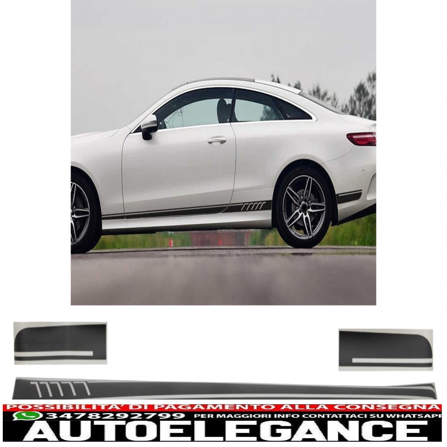 side decals matte black vinyl sticker suitable for mercedes benz c238 coupe w212 w213 e200 e300 e350 e46 e63 c207 a207 