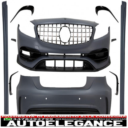 body kit with grille suitable for mercedes a-class w176 (2012-2018) restyling a45 design