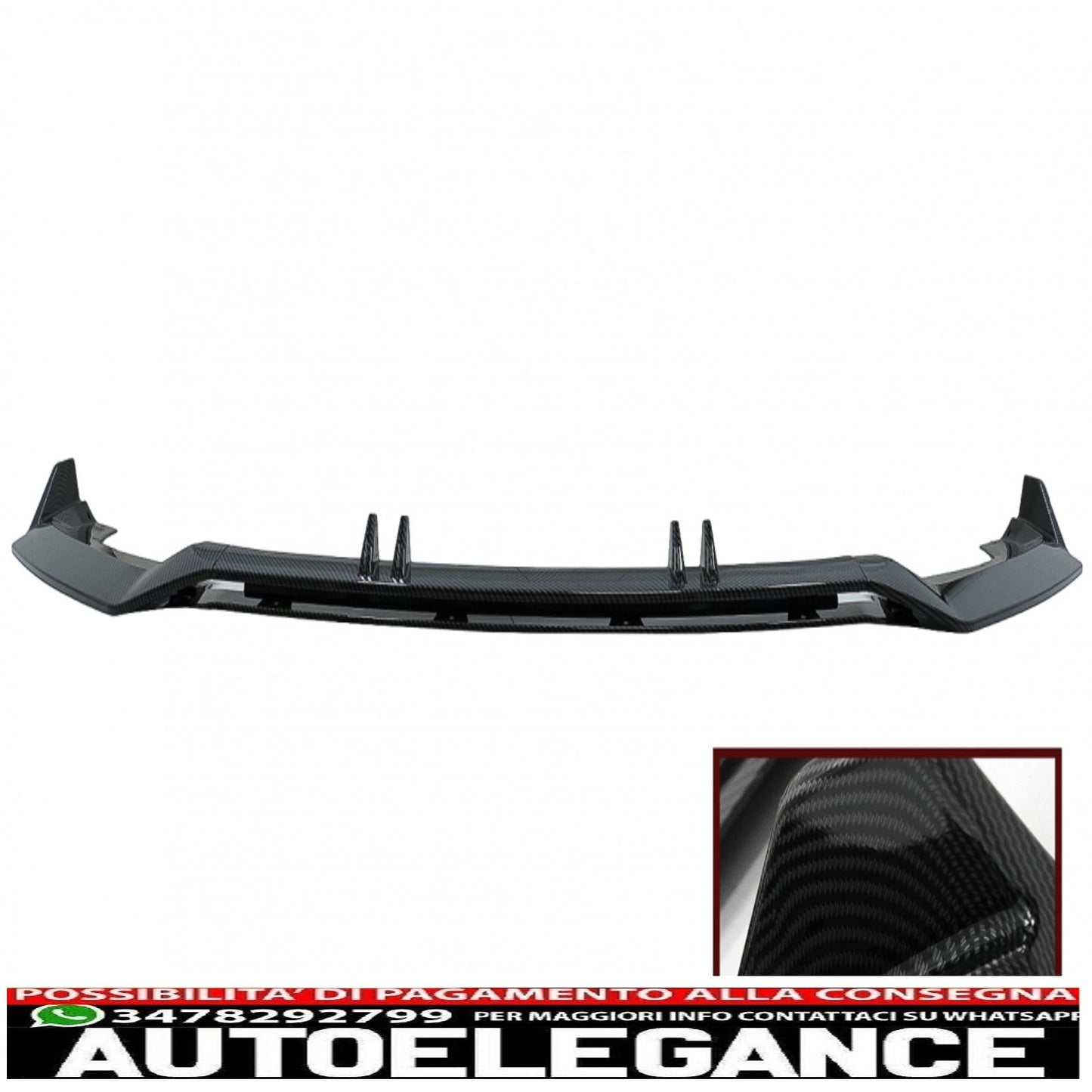 Spoiler aggiuntivo per paraurti anteriore adatto per audi a4 b9 8w s-line (2016-2018) carbon look
