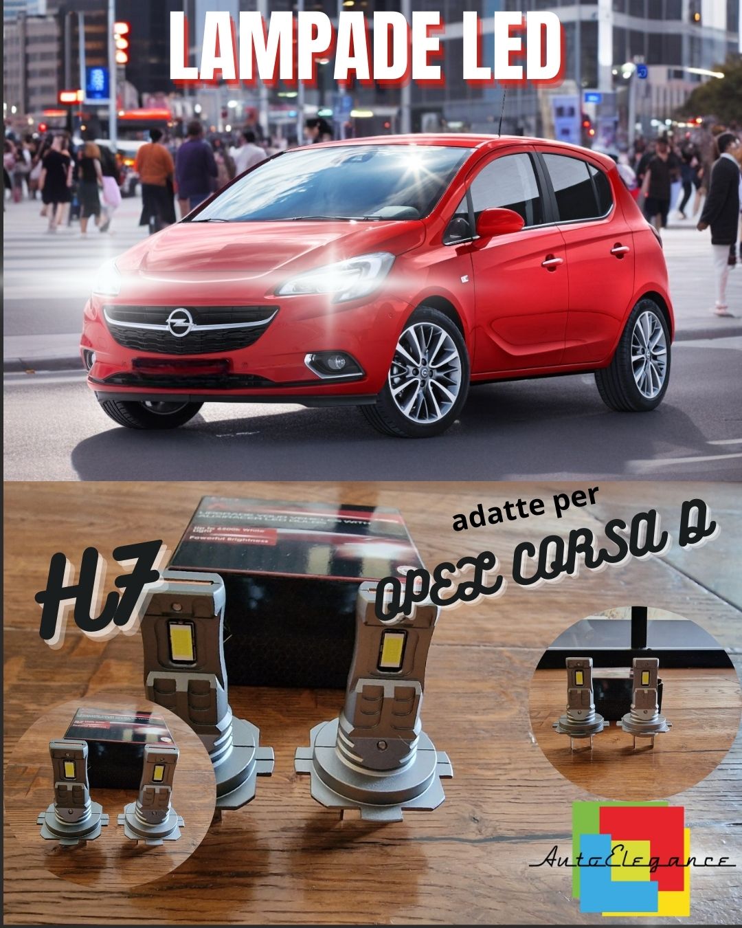 OPEL CORSA D H7 LED KIT 6000K WHITE 6000 LUMEN CANBUS LOW BEAM 