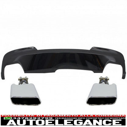 diffusore d'aria a doppia uscita edizione nero brillante con terminali di scarico sport m-teck 550i v8 lci quadrato adatto per bmw f10 f11 2011-2017