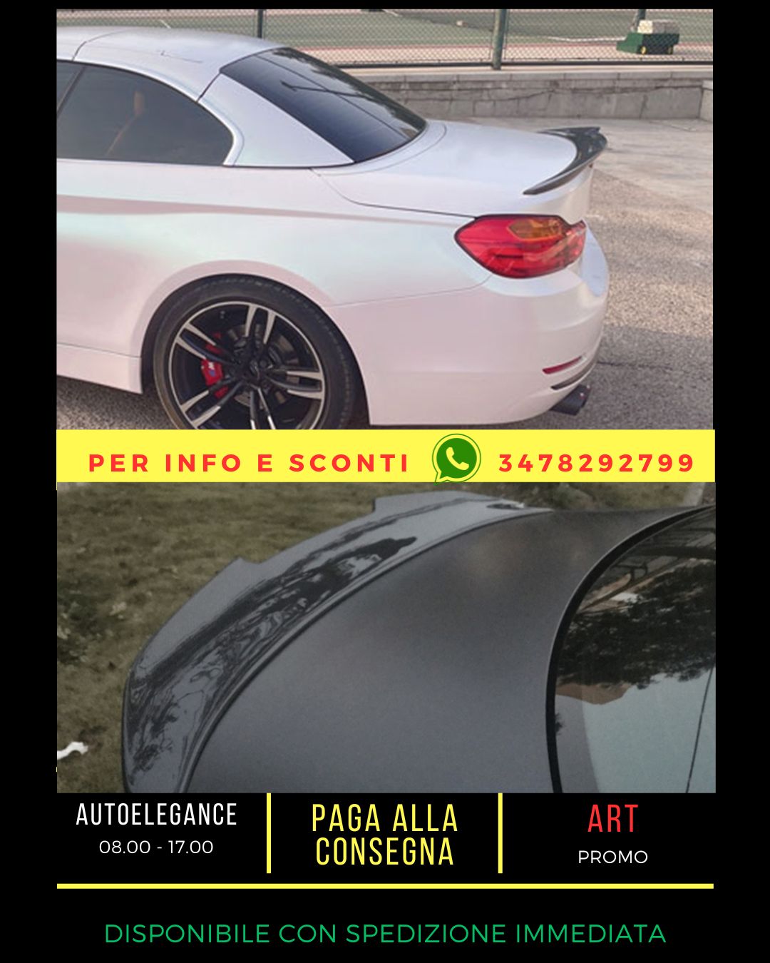 ✨GLOSSY BLACK SPOILER SUITABLE FOR BMW 4 F33 2013-2020 CABRIO✨