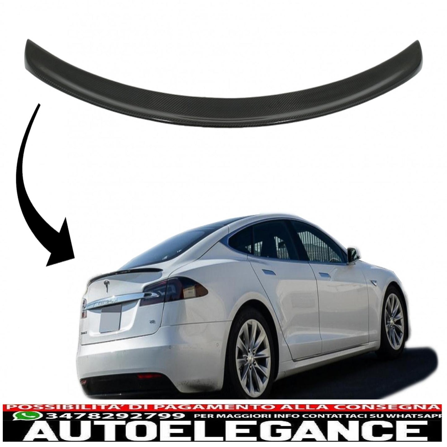 trunk spoiler suitable for tesla model s (2012-up) real carbon
