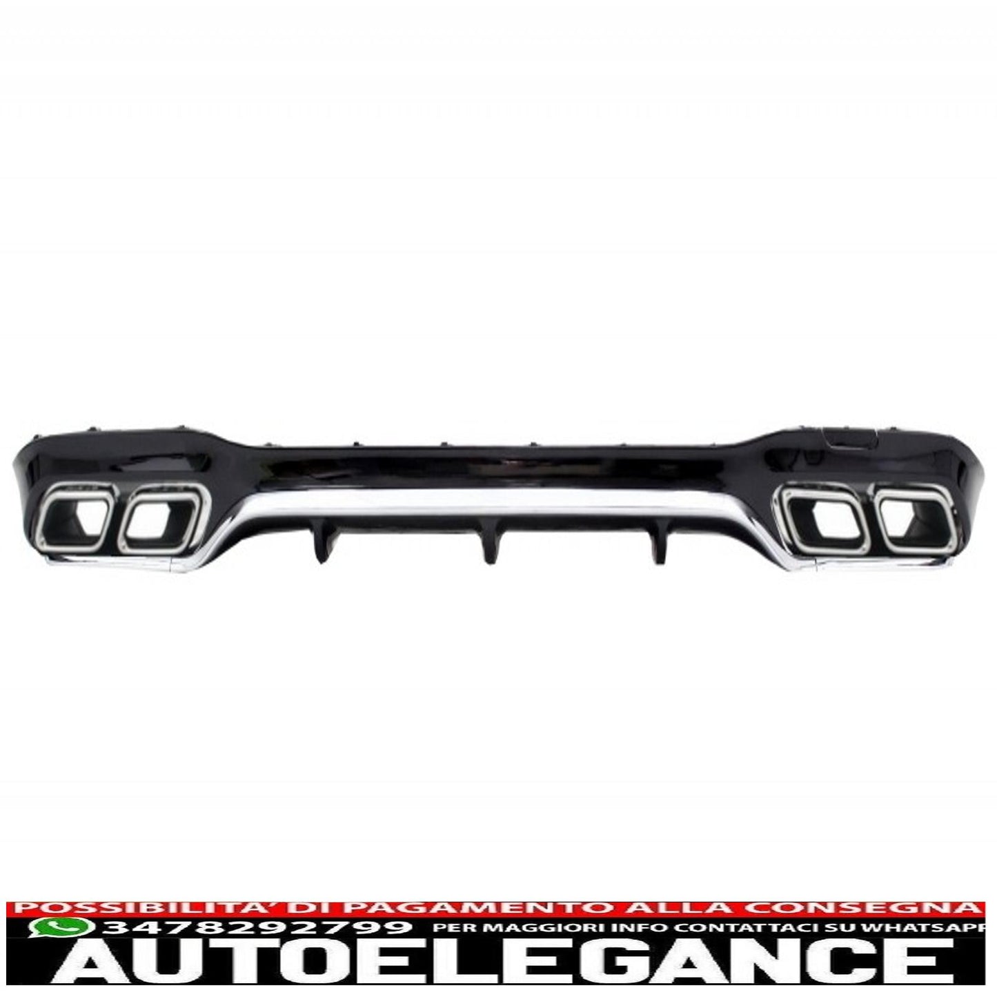 diffusore d'aria per paraurti posteriore con terminali di scarico edizione cromata adatto per mercedes classe e w213 amg line (2016-2019) design e63