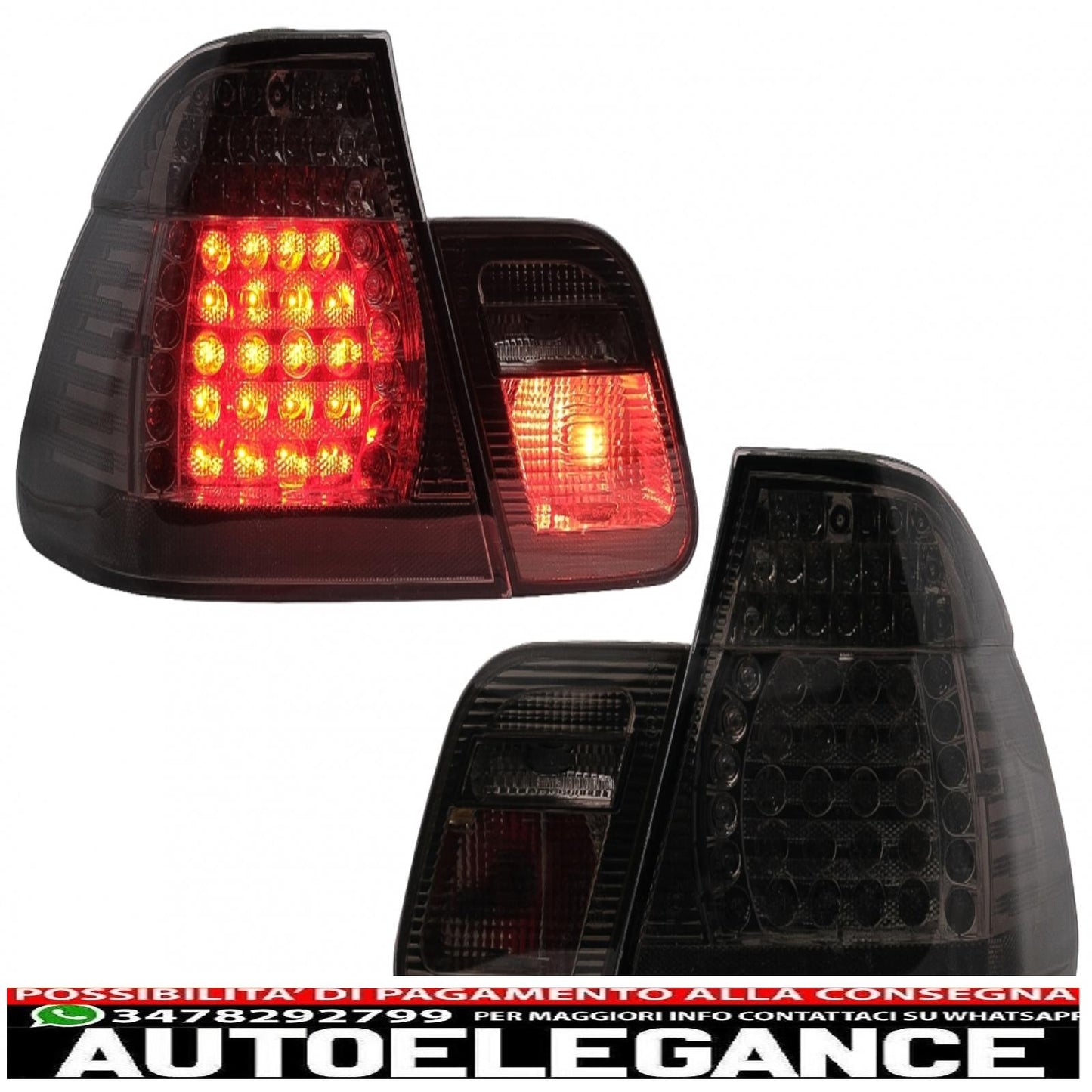 led rear lights suitable for bmw 3 series e46 limousine 4d (09.2001-03.2005) smoke