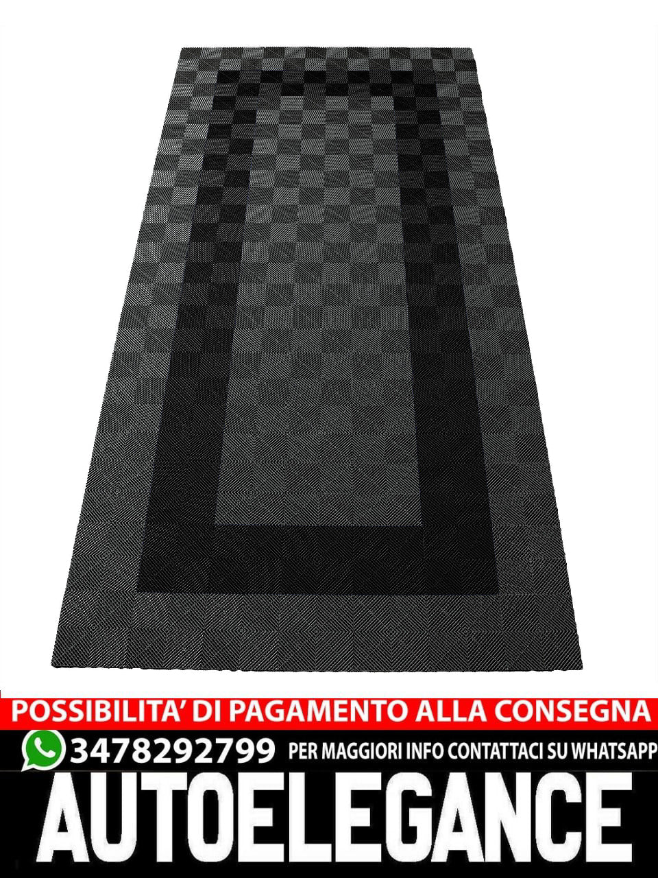 Performance Showroom Garage Floor 280cmx560cm =15.68m² Black Grey Square 