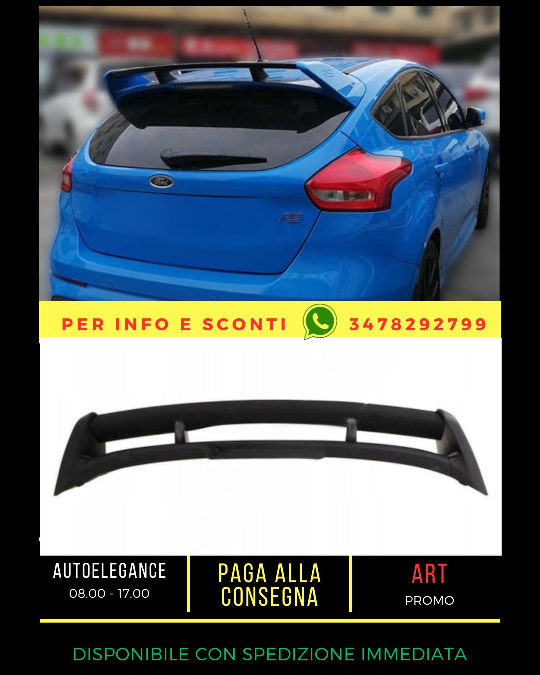 ✨SPOILER ADATTO PER Ford Focus MK3 2010-2018 Hatchback✨