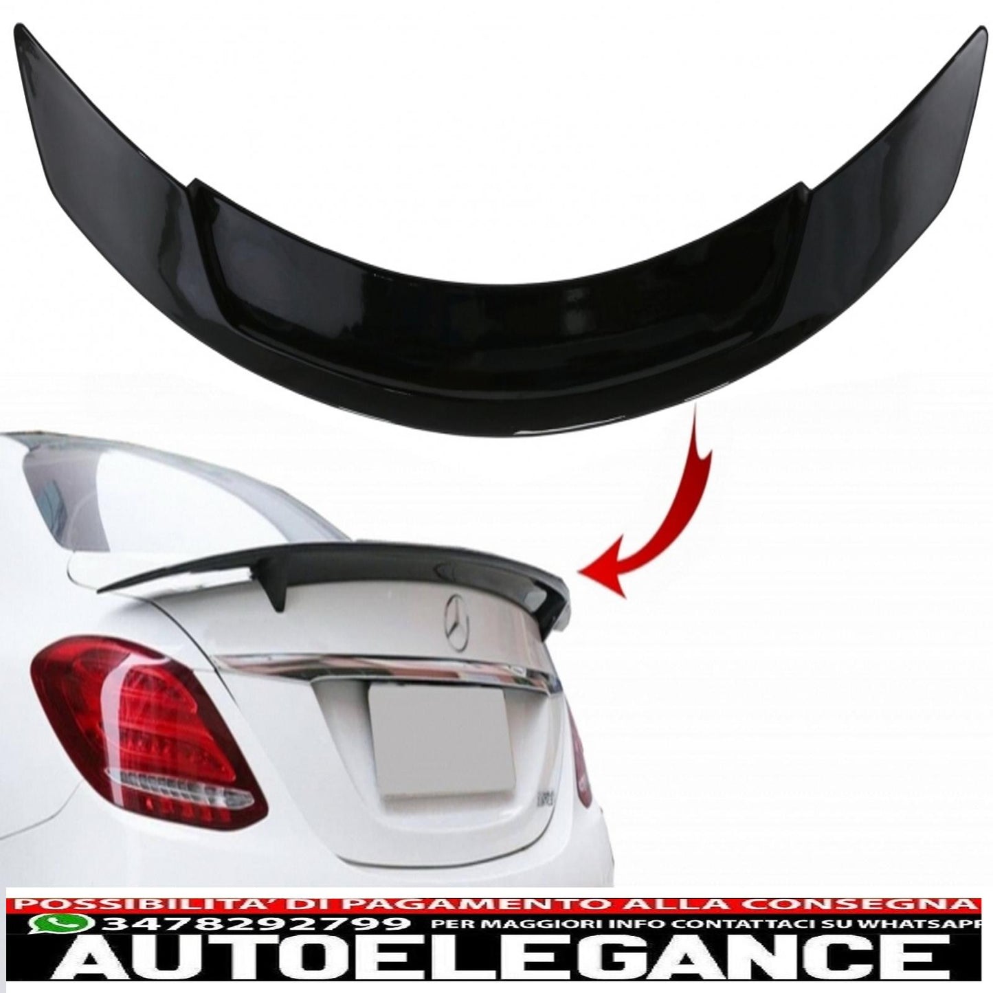 trunk spoiler suitable for mercedes c-class w205 (2014-2020) gts-design piano black
