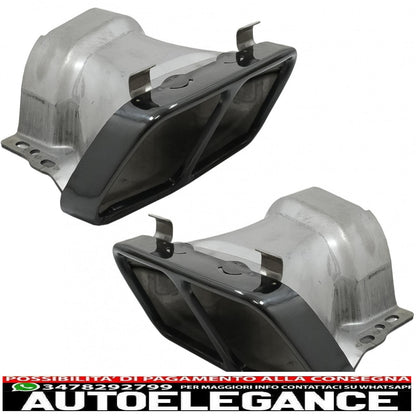 Exhaust pipes suitable for mercedes a-class w176 (2012-2018) cla w117 c117 (2012-2018) a45 cla45 black design 