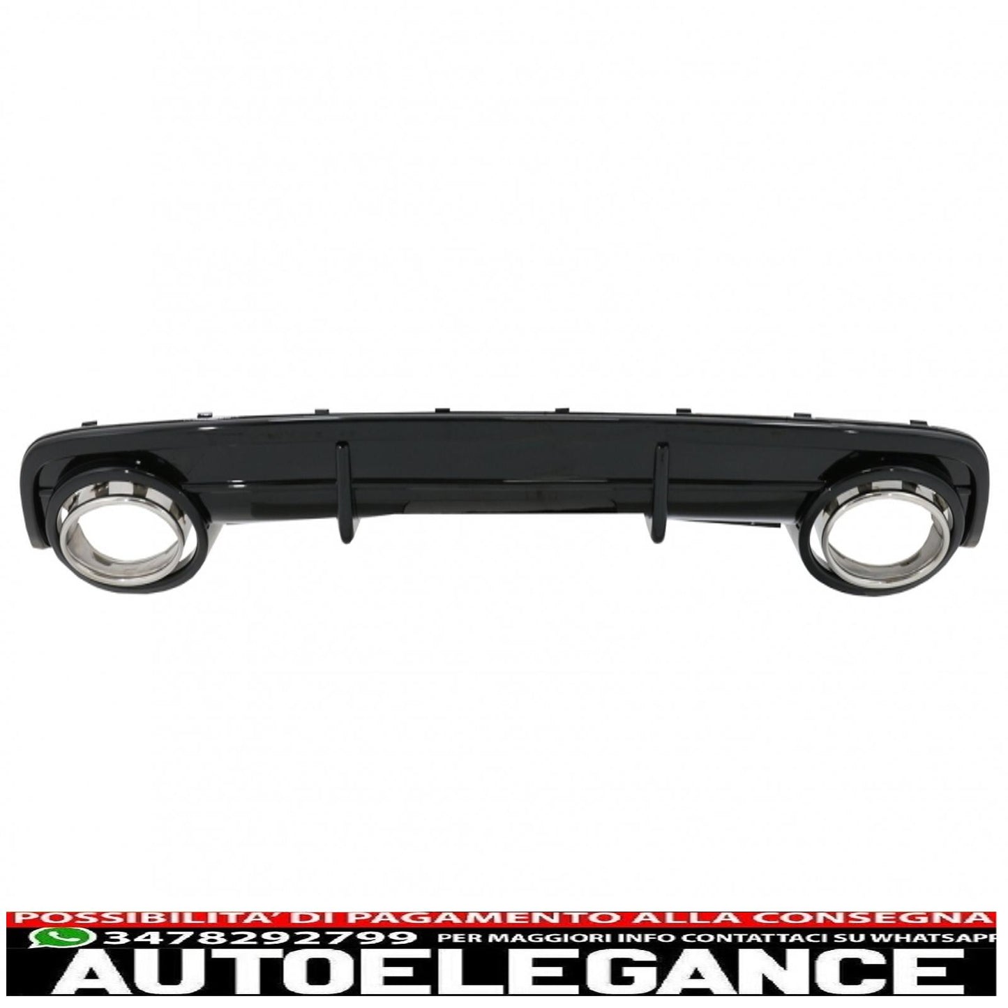 Rear bumper valance air diffuser suitable for audi a6 c6 4f (2004-2008) saloon avant rs design black