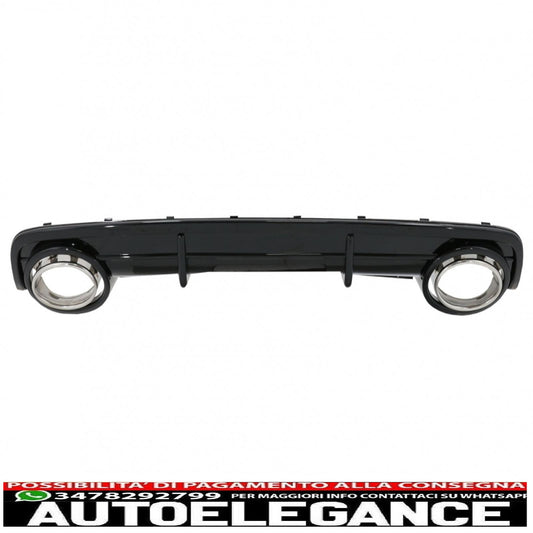 Rear bumper valance air diffuser suitable for audi a6 c6 4f (2004-2008) saloon avant rs design black