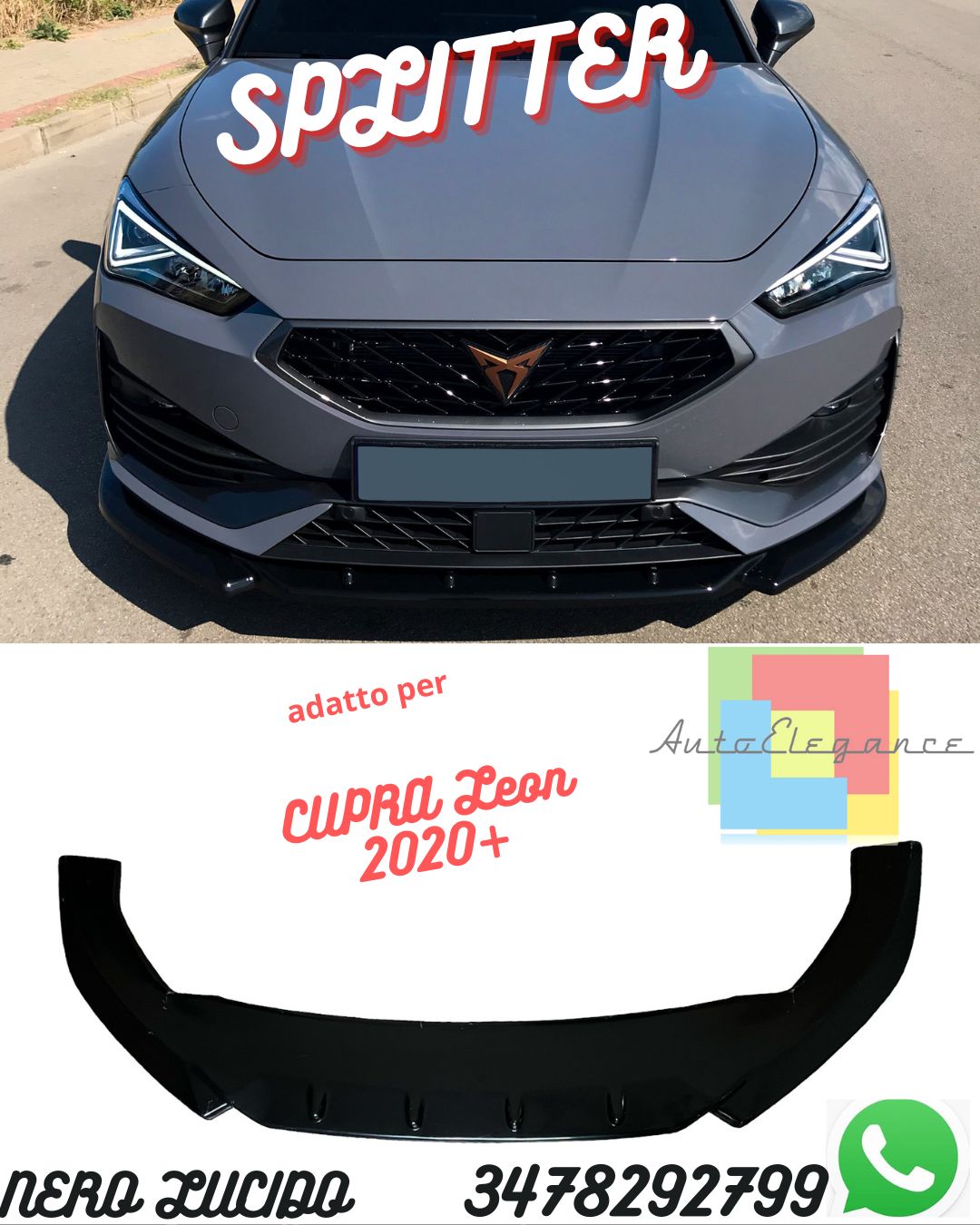 Splitter Anteriore CUPRA Leon 2020+ Con ABE TÜV