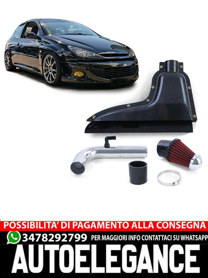 Filtro Aria Sport Aspirazione Airbox Carbon Look per Peugeot 206