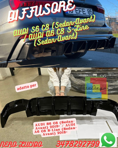 ✨✨DIFFUSORE ADATTO PER AUDI S6 C8 (Sedan-Avant) 2019+/ AUDI A6 C8 S-Line✨✨