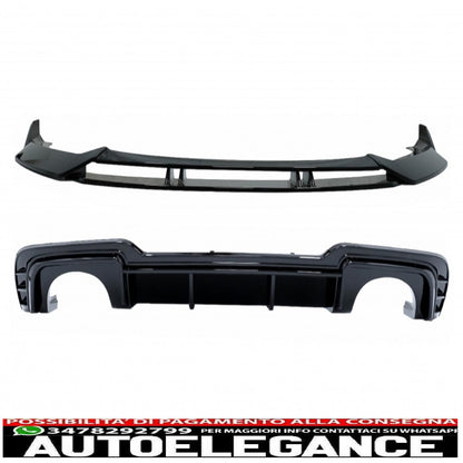 Rear Bumper Diffuser Valance Suitable for Audi A3 8V Facelift (2017-2019) with Front Bumper Spoiler Additional Hatchback Sportback RS3 Only S-Line Bumper Design Piano Black