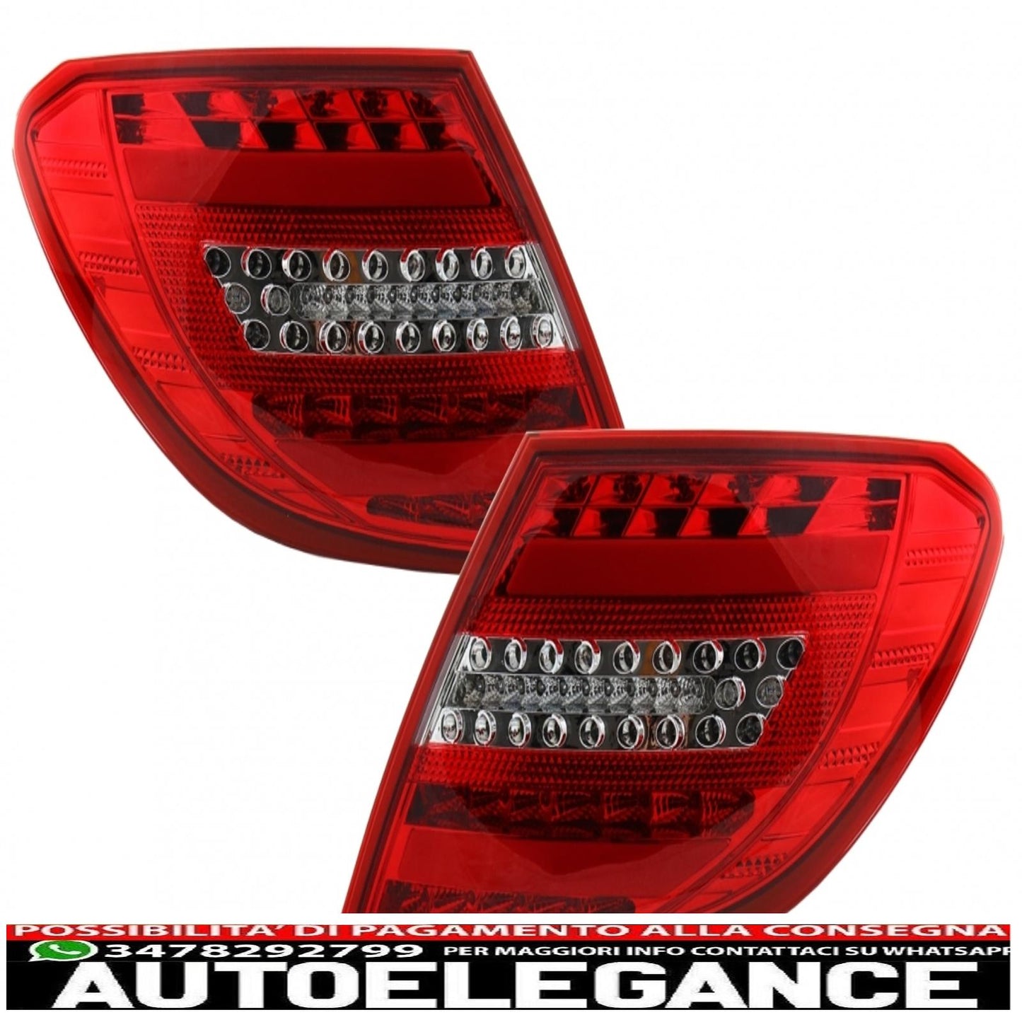 fanali posteriori full led adatti per mercedes classe c w204 (2007-2012) design restyling