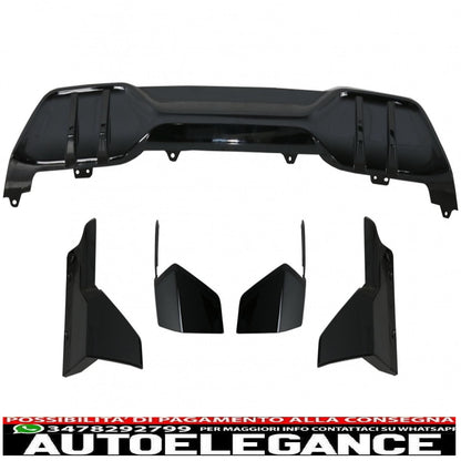 Aerodynamic body kit front bumper lip and air diffuser fit for bmw x5 g05 (2018-2022) m design piano black
