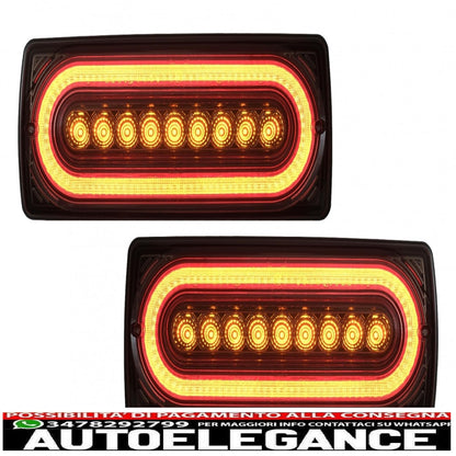 fanali posteriori full led adatti per mercedes classe g w463 (1989-2017) con indicatori di direzione sequenziali dinamici fumo