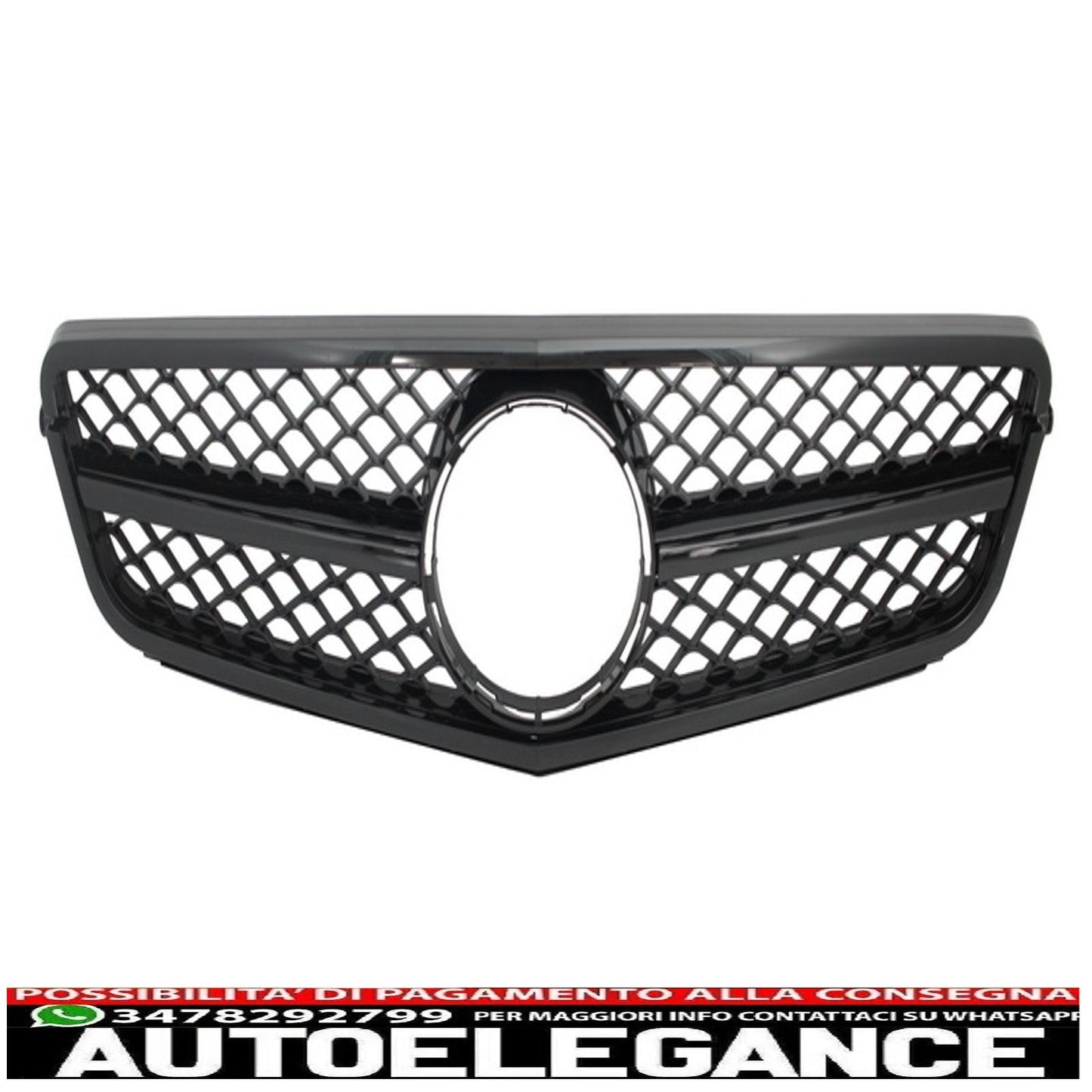 front grille suitable for mercedes c class w204 s204 limousine station wagon (2007-2014) sport piano black 