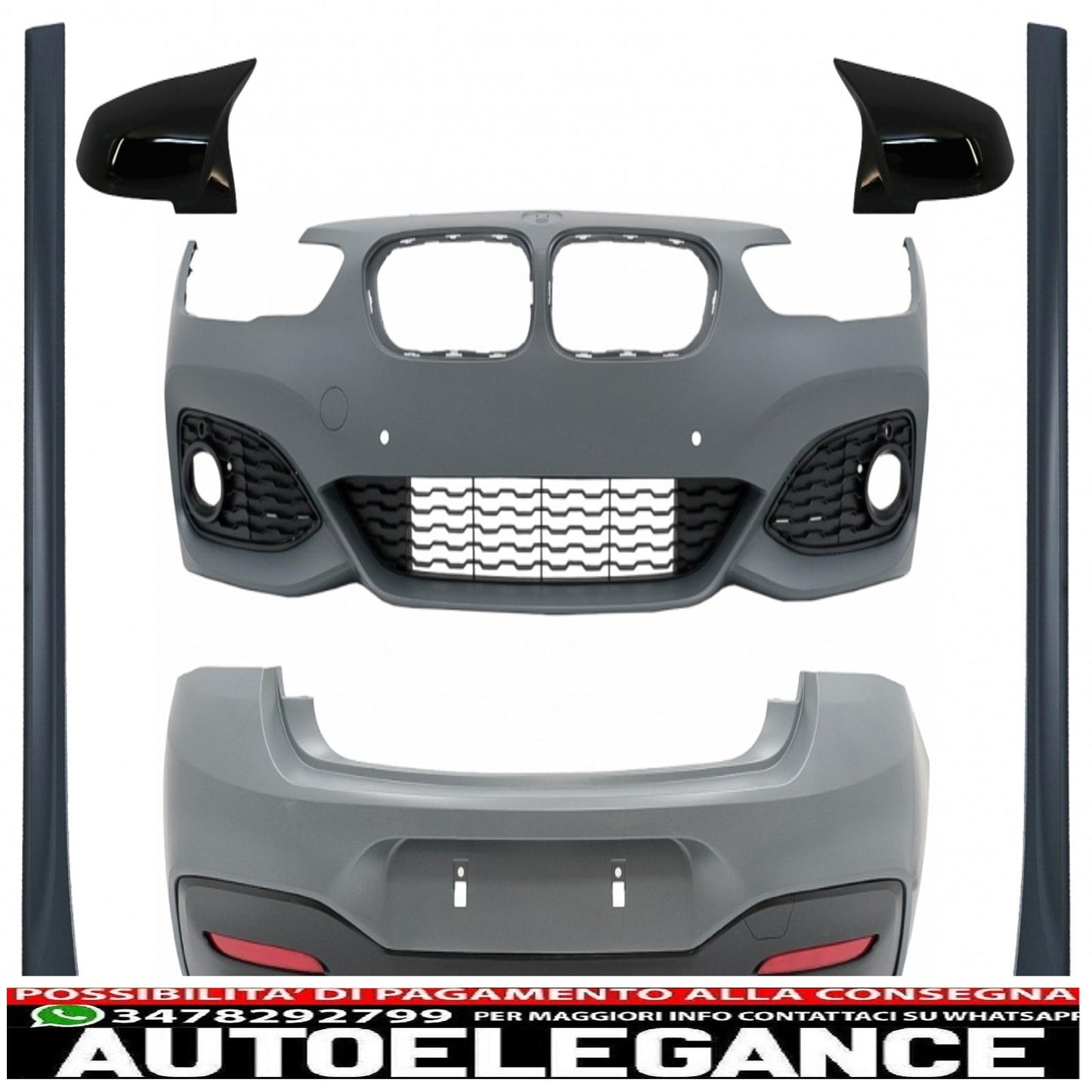 body kit suitable for bmw 1 series f20 lci (2015-2018) with m-technik design mirror caps