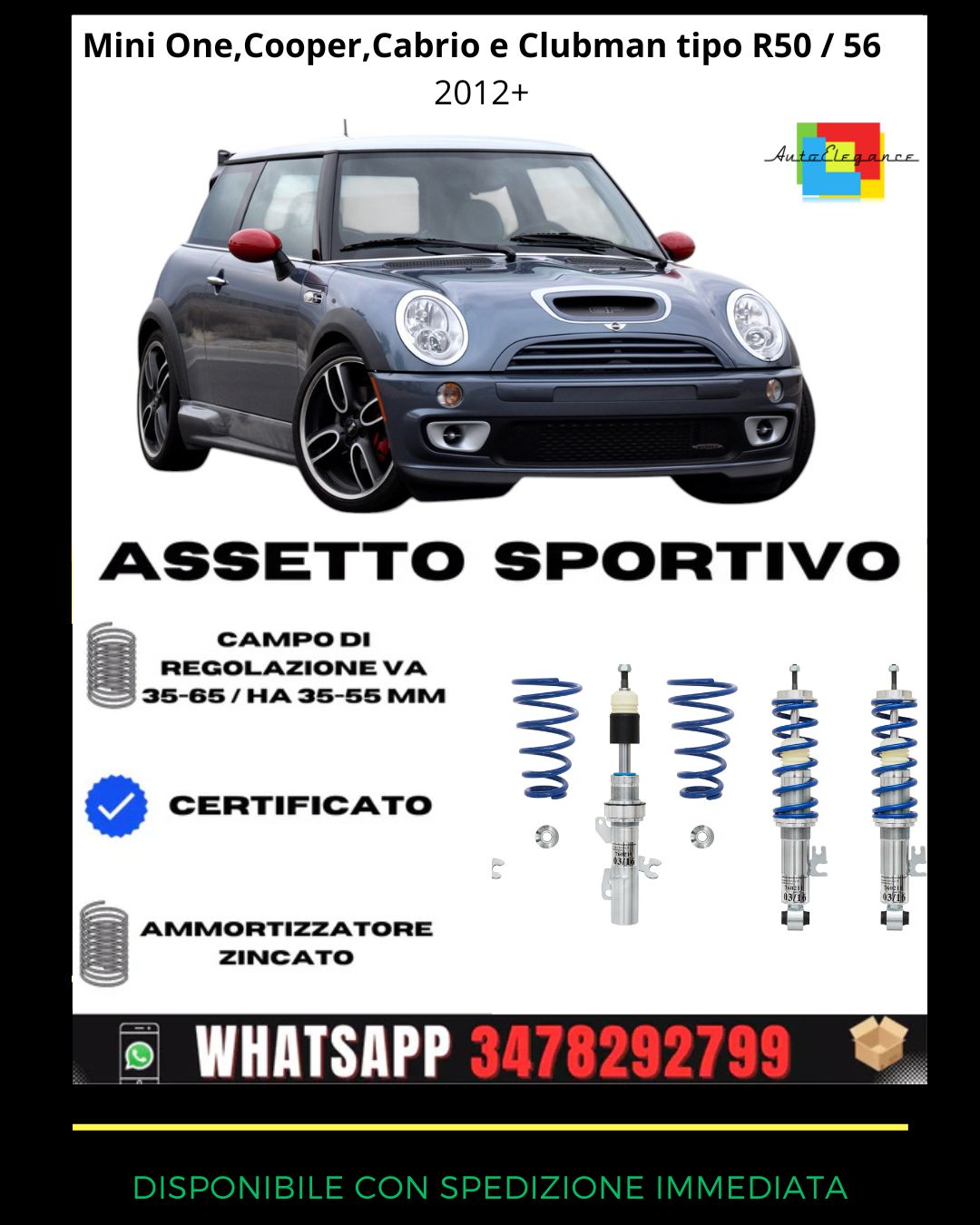 🔥Assetto sportivo PER Mini One, Cooper, Cabrio e Clubman tipo R50 / 56 2012+🔥
