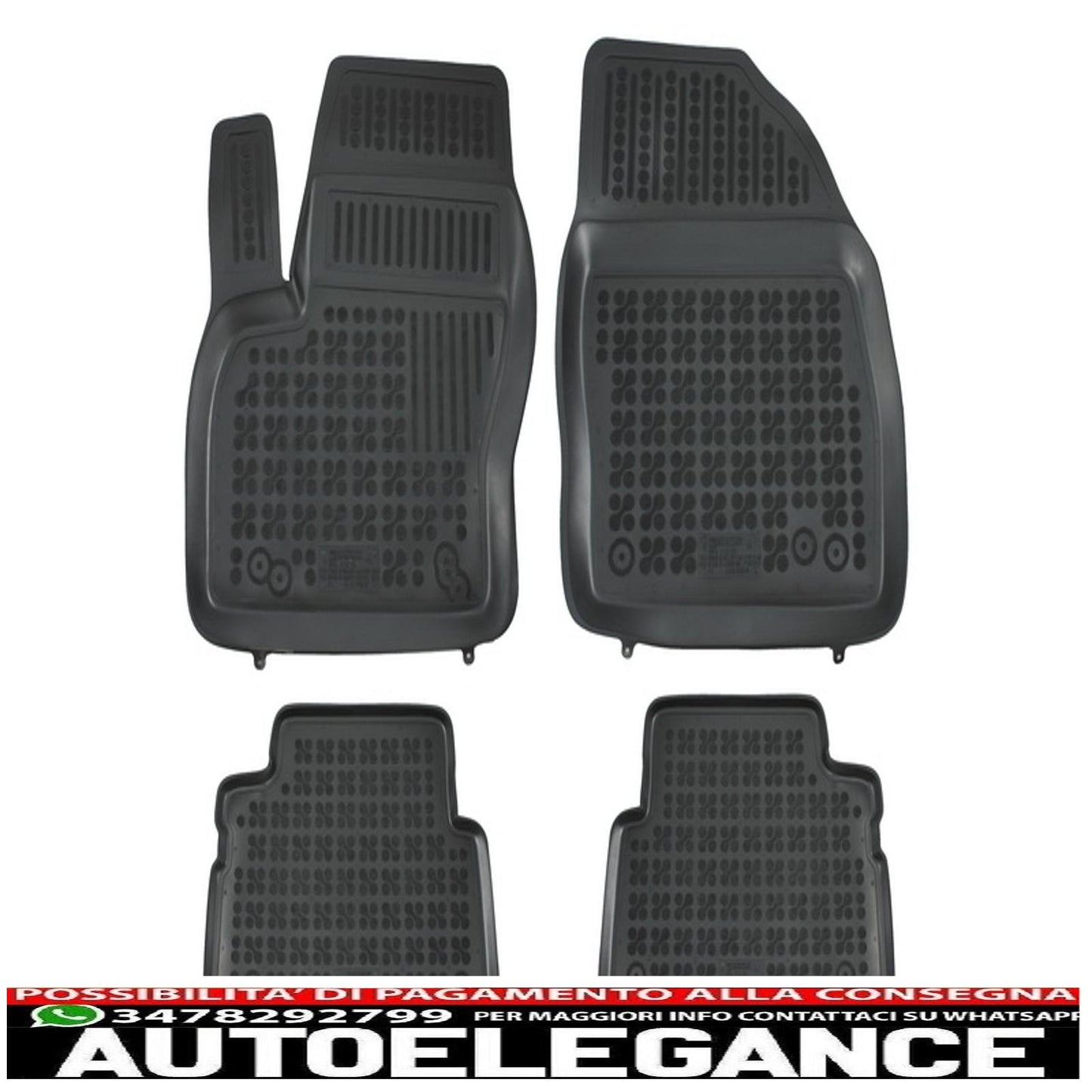 Black rubber mat suitable for ford c-max i/ii 2003-2019 grand c-max 2010-2019