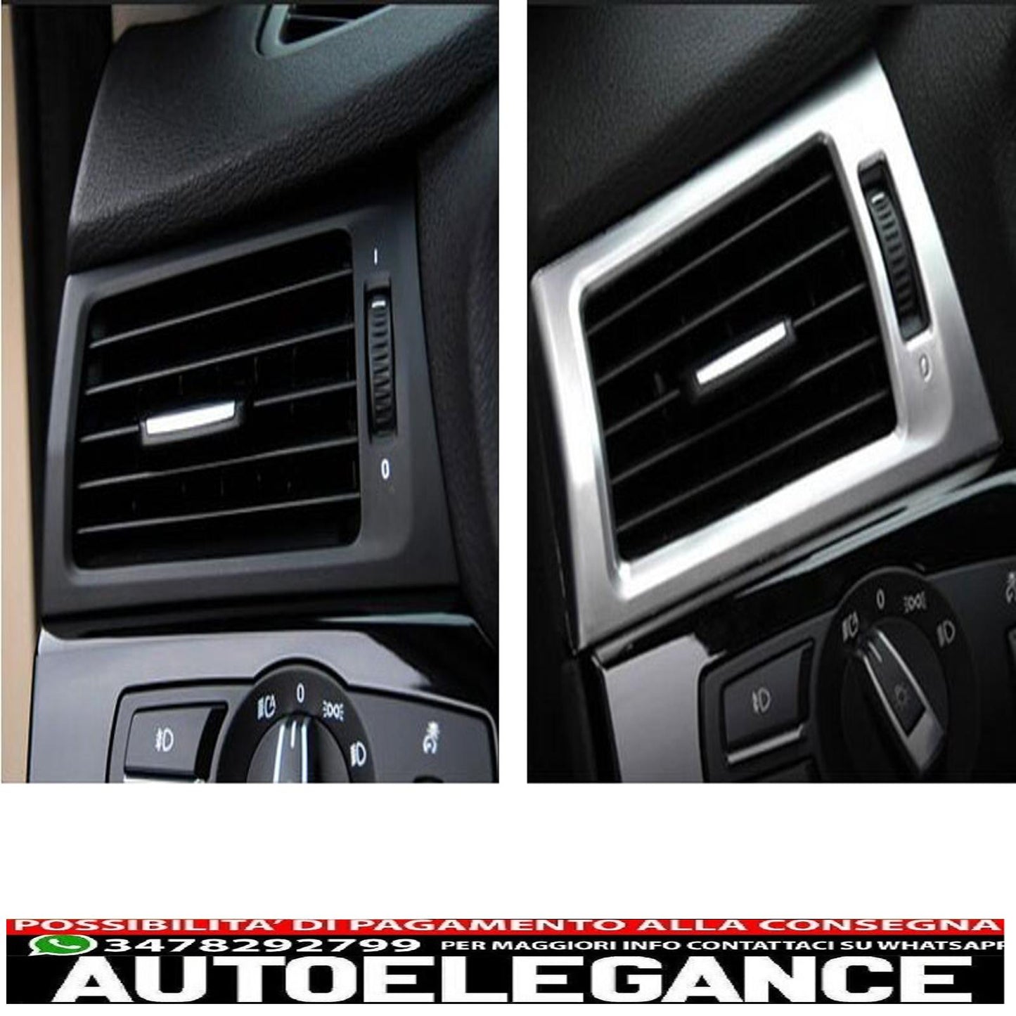 telaio cromato pannello ugelli aria ventilazione per bmw x3 x4 f25 f26-mostra il titolo originaletesto originalechromrahmen blende luftdüsen lüftung für bmw x3 x4 f25 f26