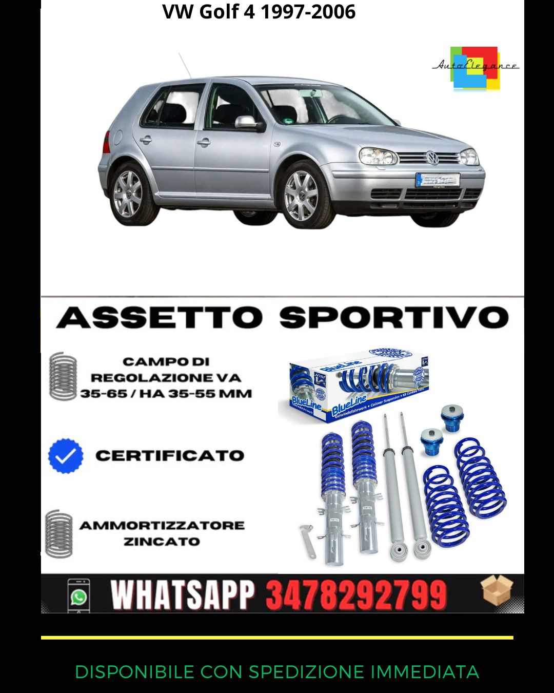 🔥Assetto sportivo ADATTO PER VW Golf 4 1997-2006🔥