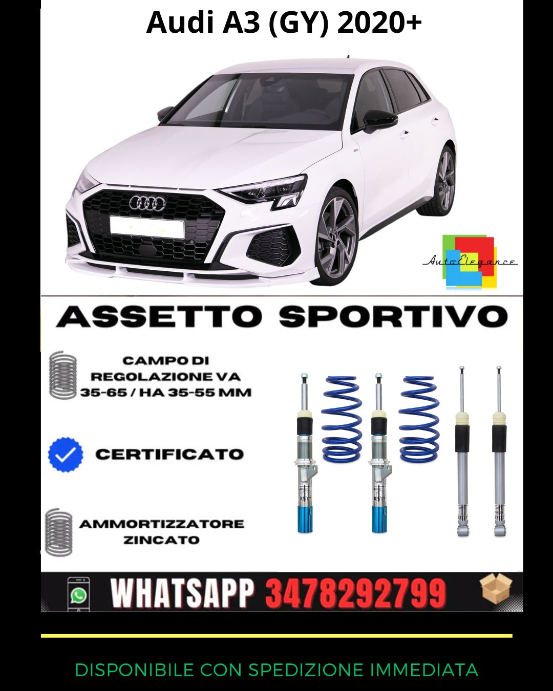 🔥Assetto sportivo ADATTO PER Audi A3 (GY) 35 TFSI/ 40 TFSI 2020+🔥