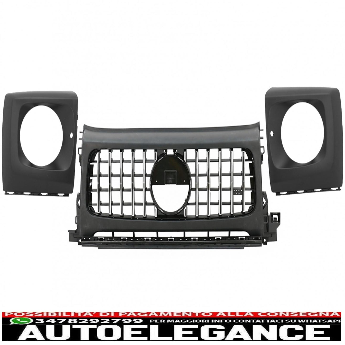 griglia anteriore con coperture dei fari adatta per mercedes classe g w464 w463a g63 amg (06.2018-up) gt-r design panamericana