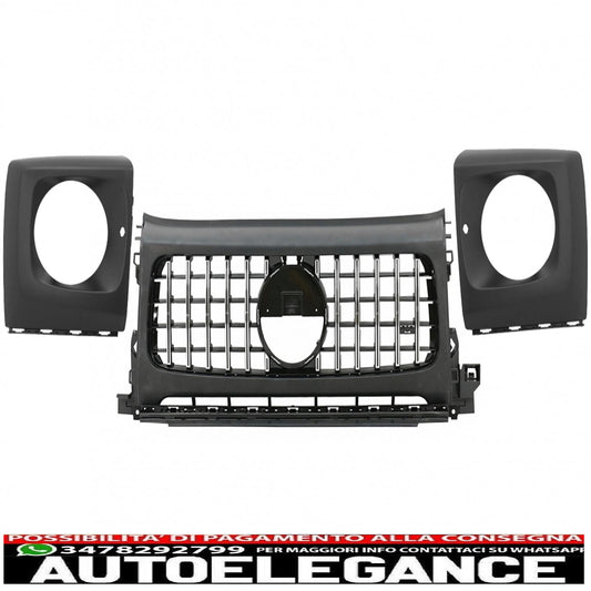 front grille with headlight covers suitable for mercedes g-class w464 w463a g63 amg (06.2018-up) gt-r design panamericana