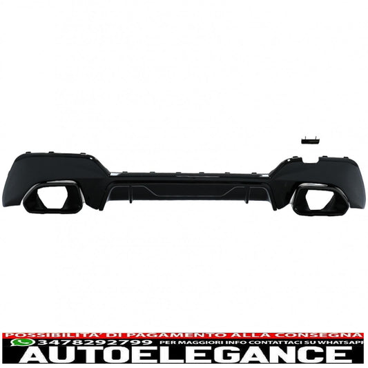 Rear Bumper Diffuser Valance with Exhaust Tips Fits for BMW 3 Series G20 G28 Sedan G21 Touring (2018-up) M340i M Look Black