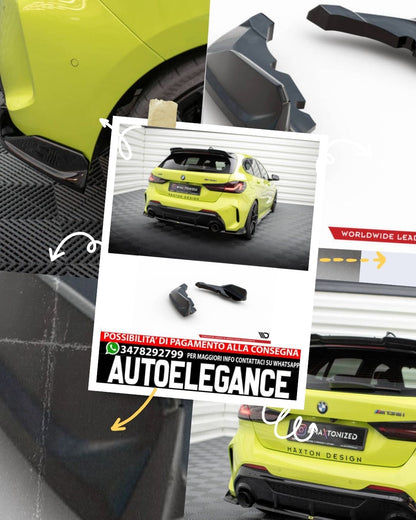 SPLITTER LATERALI POSTERIORI COMPATIBILE PER  V.9 BMW 1 M-PACK / M135I F40  (2019 - )
