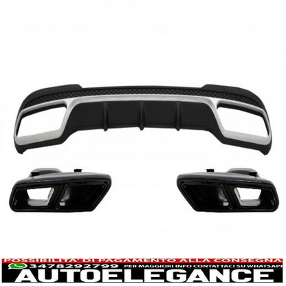 diffusore posteriore con terminali di scarico neri adatto per mercedes classe e w212 s212 facelift (2013-2016) solo paraurti pacchetto sportivo