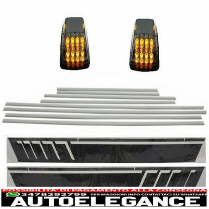 aggiungi strisce modanature porte con decalcomanie laterali adesivo in vinile nero opaco e luci di svolta nere adatto per mercedes classe g w463 (1989-2015) AUTOELEGANCERICAMBI