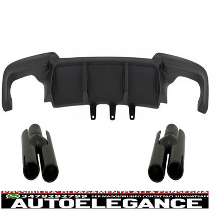 diffusore d'aria a doppia uscita adatto per bmw f10 serie 5 (2011-2017) design m con terminali di scarico nero pianoforte